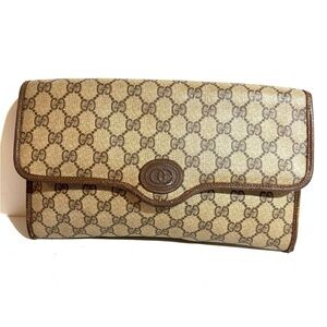 Gucci Beige and Brown Women's Clutch Bag